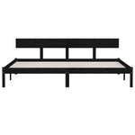 Bed Frame without Mattress Black Solid Wood Super King 810166