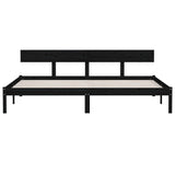 Bed Frame without Mattress Black Solid Wood Super King 810166