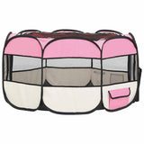 Foldable Dog Playpen with Carrying Bag Pink 125x125x61 cm 171011