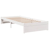 Bookcase Bed without Mattress White 90x200 cm Solid Wood Pine 3324359