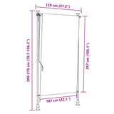 Outdoor Roller Blind Yellow and White 120x270 cm Fabric&Steel 368773