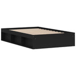 ZNTS Bed Frame without Mattress Black 120x190 cm Small Double Small Double 3203895