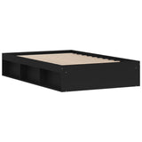 ZNTS Bed Frame without Mattress Black 120x190 cm Small Double Small Double 3203895