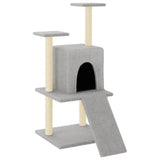 Cat Tree with Sisal Scratching Posts Light Grey 110 cm 172038