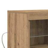 LED Sideboard Brown 81 x 37 x 66.5 cm Engineered Wood 863031