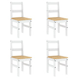 ZNTS 5 Piece Dining Set Panama White Solid Wood Pine 3345181