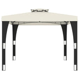 Gazebo with Double Roof Cream 2.98x2.98 m Steel 368440