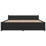 Bed Frame without Mattress Black Solid Wood 140x190 cm 815028