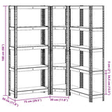 3 Piece 5-Layer Shelves Set Blue Steel&Engineered Wood 3307620