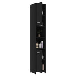 ZNTS 3 Piece Bathroom Furniture Set Black Engineered Wood 3056917