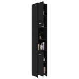 ZNTS 3 Piece Bathroom Furniture Set Black Engineered Wood 3056917