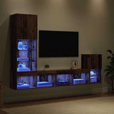 TV Wall Units with LED Strip Lights Old Wood Engineered Wood 3402947