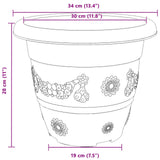Plant Pots 6 pcs Black 34 x 28 cm Plastic 3403278