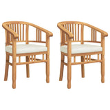 Chair with Cushion 2 pcs Brown 63 x 58 x 89 cm Solid Teak Wood 42008384