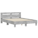 Bed Frame Concrete Grey Engineered Wood and Plywood King Size 3207542