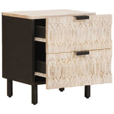 Bedside Cabinet White 40 x 33 x 46 cm Solid Mango Wood 4017862