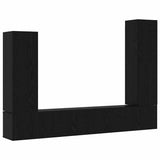 TV Cabinet Set 4 pcs Black Oak Engineered Wood 3332587