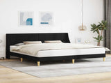 Bed Frame with Headboard Black 180 x 200 cm Fabric 42027380