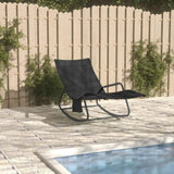 Sun Lounger Steel and Textilene Black 317591