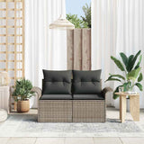 Garden Sofa with Cushion Grey 141 x 62 x 69cm Poly Rattan 42006694