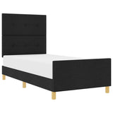 ZNTS Bed Frame in Black, 80x200 cm, Fabric 3344685