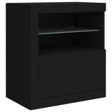 Sideboard with LED Lights Black 202x37x67 cm 3209010