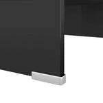ZNTS TV Stand/Monitor Riser Glass Black 40x25x11 cm 244134