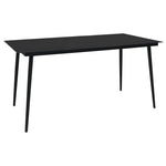 7 Piece Outdoor Dining Set Cotton Rope and Steel Black 48570