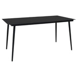 7 Piece Outdoor Dining Set Cotton Rope and Steel Black 48570
