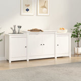 ZNTS Sideboard White 164x37x68 cm Solid Wood Pine 821493