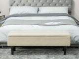 47L Teddy Fleece Storage Ottoman - Cream T3398P343452