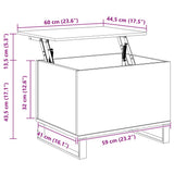 Coffee Table Black 60x44.5x45 cm Engineered Wood 830957