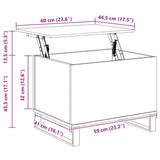 Coffee Table Concrete Grey 60x44.5x45 cm Engineered Wood 830960