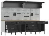 Work Cabinet Set 10 pcs Black Steel and Engineered Wood 3321492