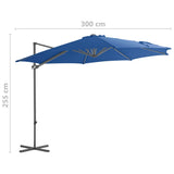 Cantilever Garden Parasol Azure blue Fabric Large Tiltable 46999