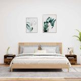 Bedside Cabinets with LED Lights 2 pcs Smoked Oak 40x39x37 cm 836807