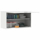 Wall Cabinet for Garage with Gas-lift Door White 883261