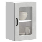 Kitchen Wall Cabinet with Glass Door Kalmar Concrete Grey Engineered Wood 853531