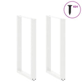 ZNTS Coffee Table Legs U-Shaped 2 pcs White 60x cm Steel 4013237