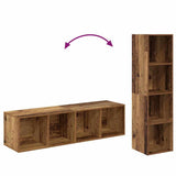TV Cabinet Set Wall-mounted 2 pcs Old Wood 37 x 37 x 142.5 cm 3393525