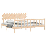 Bed Frame without Mattress 200x200 cm Solid Wood Pine 3193486