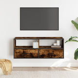 TV Cabinet Smoked Oak 100x31x39.5 cm Engineered Wood and Metal 848931