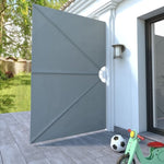 Collapsible Terrace Side Awning Grey 240x160 cm 44563