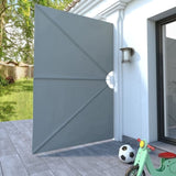 Collapsible Terrace Side Awning Grey 240x160 cm 44563