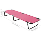 Sun Lounger Pink Powder-coated steel Large Foldable 310349