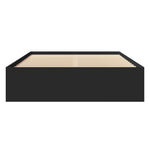 ZNTS Bed Frame without Mattress Black 120x190 cm Small Double Engineered Wood 3295696
