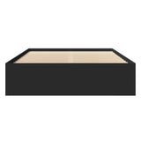 ZNTS Bed Frame without Mattress Black 120x190 cm Small Double Engineered Wood 3295696