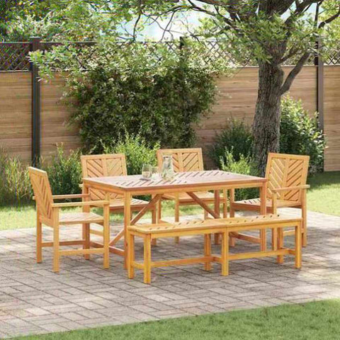 Garden Dining Set 6 pcs Brown Solid acacia wood 3154114