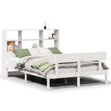 Bookcase Bed without Mattress White 140x200 cm Solid Wood Pine 3321809