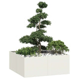 Planter White 100x100x40 cm Steel 860816